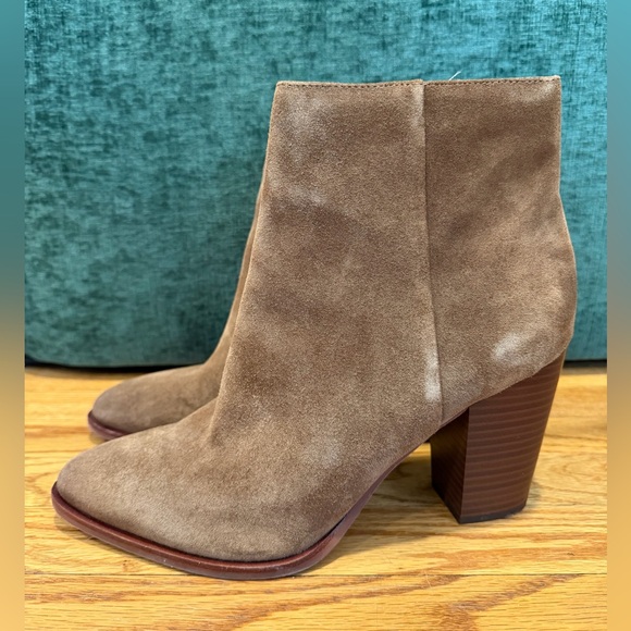 Sam Edelman Blake Brown Suede Ankle Boots Block Heel Size 10 - Picture 2 of 10
